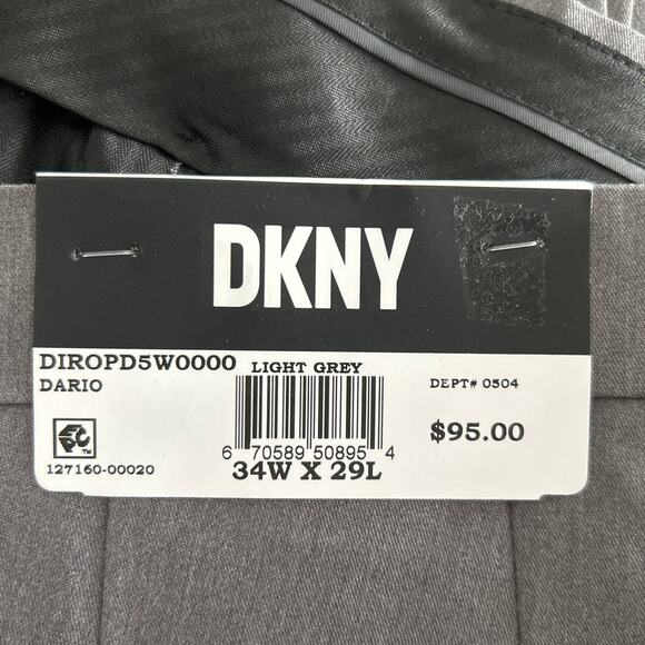 NWT DKNY Modern Fit Dress Pants, Light Gray, Men’s 34W x 29L - Picture 3 of 5